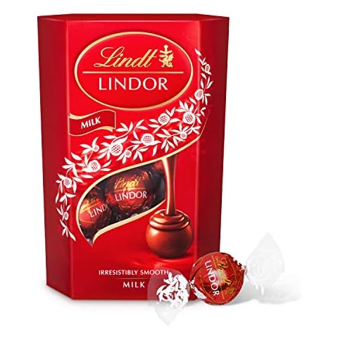 Lindt Lindor Milk Chocolate Truffles Box - Approx 16 balls, 200g - Chocolate Truffles with a Smooth Melting Filling - For Him or Her for Valentines Day Cover