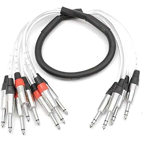 Seismic Audio - SAST-4-8-3-4 Channel 1/4" TRS Insert Snake Cable to 8 1/4" TS - 3 Feet Cover