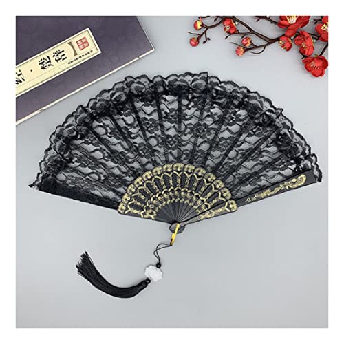 MeiYeAE Éventail pliant en dentelle Eastern Wind - Style vintage - Éventail de mariage - Grand éventail personnalisé - En dentelle - Pour spectacles de danse, photographie, fête, bal de fin d'année Cover