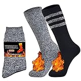 Jormatt 2 Pairs Mens Thick Thermal Socks Soft Insulated Heated Boot Warm Fleece Boot Socks Winter...