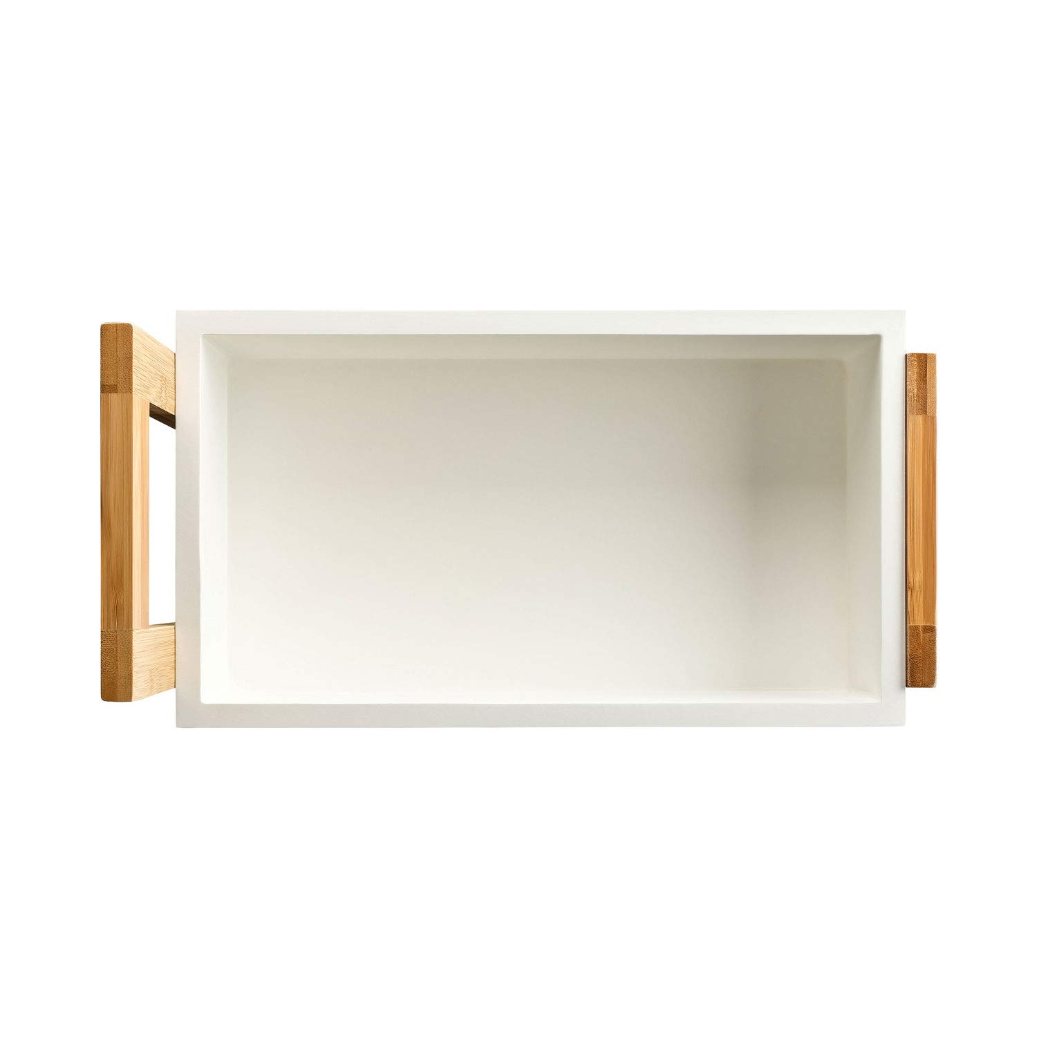 shelfmade Nischenregal Bambus - Küchenwagen schmal - Badregal Rollwagen - Küchenregal weiß, Nischenwagen mit 3 Körben - Holzregal, Badregal stehend