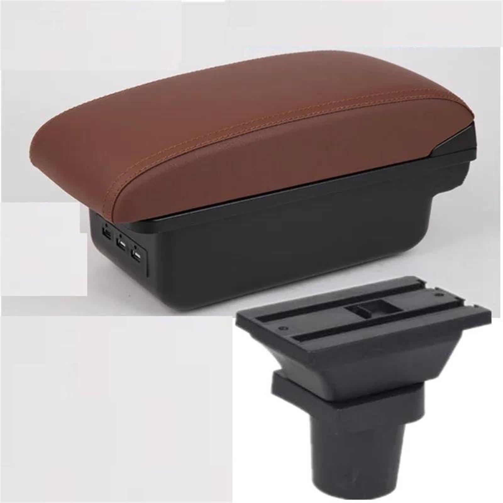 NMJLQW Storage Rack Armrest Box With Multifunctional Support PU Cushion Car Interior Modification Accessories For RAV4(B brown 3USB)