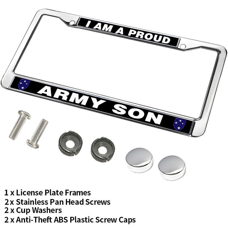 Image of Proud Army Son License Plate Frame - Military Family Car Accessory