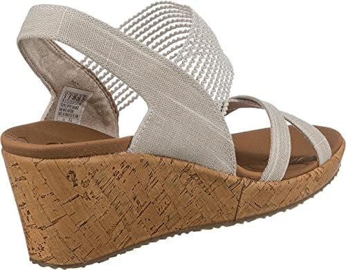 Skechers womens Beverlee - High Tea Wedge Sandal, Natural, 10 US | Image 4