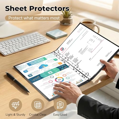 120 Pack Clear Sheet Protectors 8.5 x 11 Inch, Plastic Page Sleeves for 3 Ring Binder, Transparent Letter-Size Document Covers, Top Loading, for Paper Documents, Home, School and O image 8