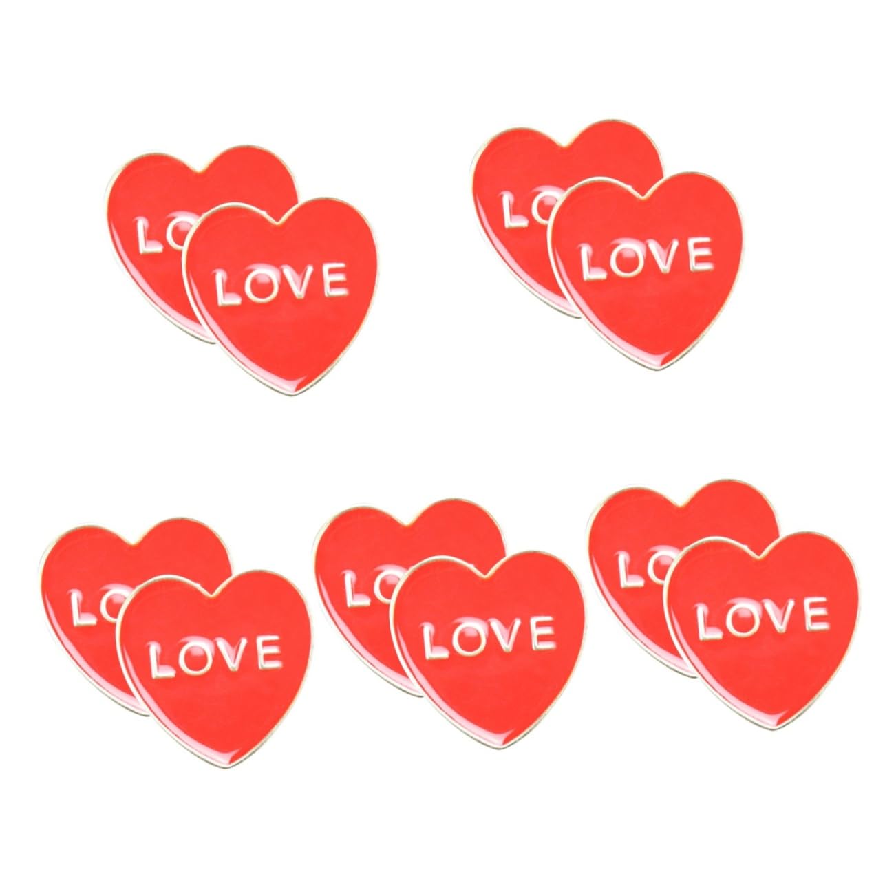10 Piezas Broche Imperdible Alfiler De Corazón De Boda Alfiler Estético Pasador De Cuello Pin De Esmalte De Corazón Rojo Pasador De Mochilas 3d Ropa De Mujer Aleación Suéter
