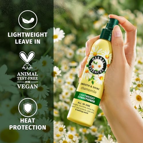 Herbal Essences Smooth & Shine Chamomile Set: Shampoo + Conditioner + Lightweight Leave-in Conditioner Spray All in One | Detangle, Nourish, Tame Frizz, Repair, Add Shine & Lasting Scent - Image 8