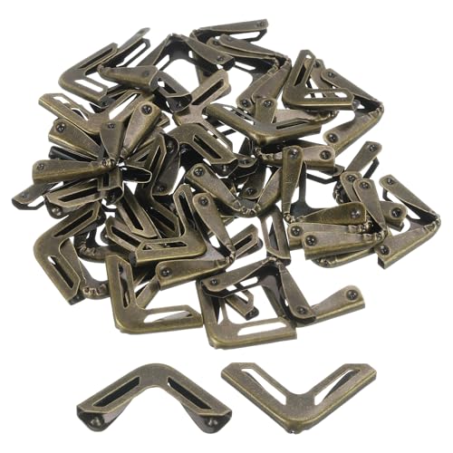 uxcell 60 Pcs 15mm Metal Book Edge Protectors, Corner Guard for Journals, Scrapbooks, Albums, Notebooks, Bronze