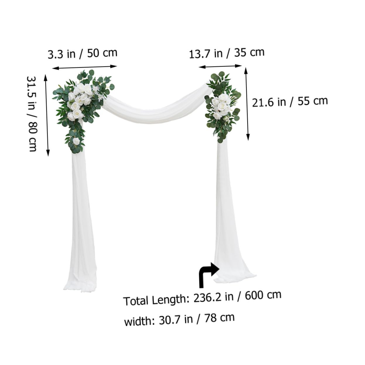 Cabilock Kunstblumen für Grabgestecke als Dekorative Hochzeitsbögen Blumenbogen mit Künstlichen Seidenblumen und Gauze für Elegante Gartenzeremonien