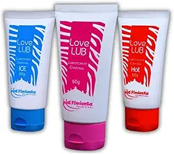 Kit com 3 Géis Lubrificantes Íntimos 60g Neutro Ice e Hot Uso Corporal Sensual Efeito Aquecedor e Refrescante Produto Adulto