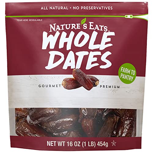 Nature’s Eats Whole Pitted Dates - Non-GMO, Gluten-Free, Vegan, Kosher Dried Fruits, Naturally...