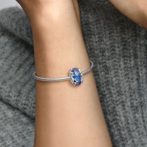 PANDORA Galaxy Blue & Star Murano Charm - Bracelet Charm for PANDORA Moments Bracelets - Stunning Women's Jewelry - Gift for Women - Made with Sterling Silver - With Gift Box 5