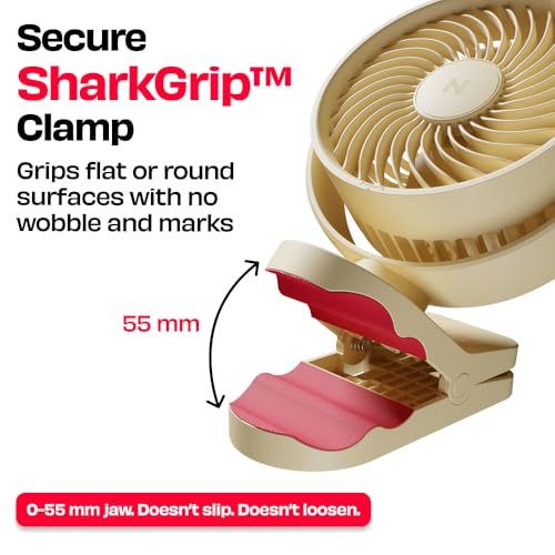 Image of NUUK KLĪP Rechargeable Clip Fan | 3000mAh Battery | Up to 8 hrs Runtime | Super - silent BLDC Motor | 4 Speed Modes | 360 Manual Head Rotation | Strong 0-55mm Clamp | Type-C Charging