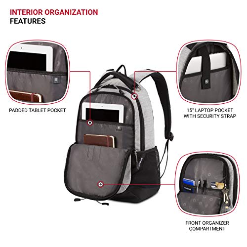Image of SwissGear Cecil 5505 Laptop Backpack, Heather Grey, 18-Inch
