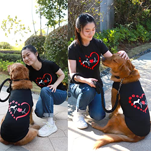 Dog Shirt Love Puppy T-Shirt Matching Dog And Owner Shirts Vest Sport Tee Shirt Cool Family Dog Clothes &Mommy Sweatshirt Parent-Pets Outfits For Medium Large Dogs Christmas Apparel Costume #TOP3