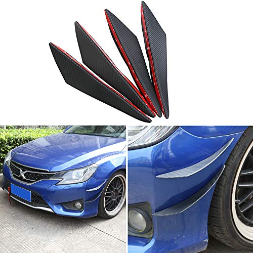 Aishun Dtouch Universal Exterior Front Bumper Lip Splitter Fins Spoiler Canards (0989A#Carbon)