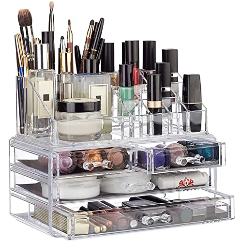 Friseurmeister Kosmetik-Organizer-Schatulle mit Schubladen - Kosmetik beauty Kosmetikbox Kosmetik aufbewahrung Schminke Lippenstift Gesichtspuder Cover