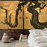 壁紙屋本舗 壁紙 のりなし 質感 色味チェック 和風 和モダン 狩野山雪 老梅図 NSO-N00061 日本製【受注生産品・キャンセル不可】