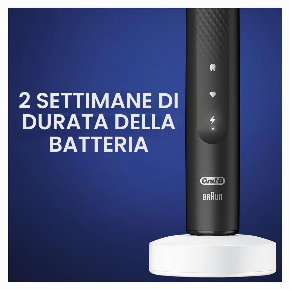 Oral-B Pulsonic Slim Clean 2000 - Spazzolino elettrico sonico elettrico, 2 modalità di pulizia per la cura dei denti e gengive sane, con timer, design by Marrone, nero