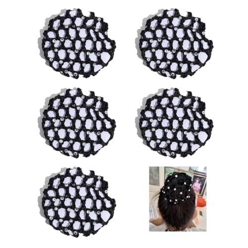 TSUOUKL 5 PCS redecillas para el Pelo para moños, Ballet, moños, Nudos de Pelo, Red elástica para el Pelo, para Ballet, Danza, Gimnasia, Patinaje artístico redecilla pelo redecilla moño