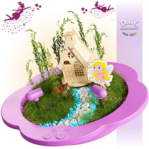 Dan&Darci Kit Jardín Mágico Iluminado - Cree, Plante y Cultive un Mundo Mágico Encantado de Hadas Iluminado - Todo Incluido - Gran Regalo Artesanal Stem para Niños