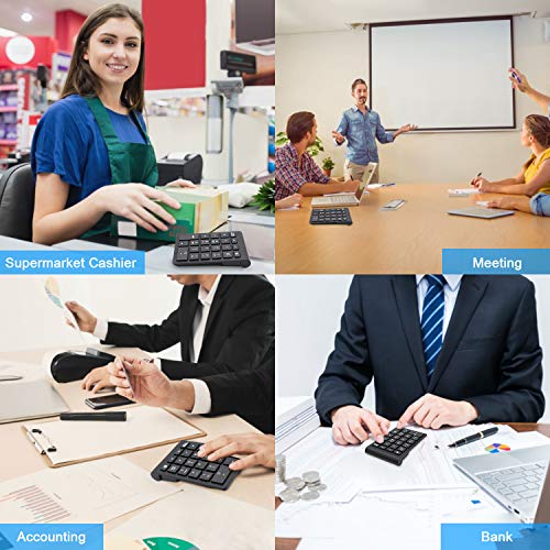 Numeric Keypad, TedGem 2.4GHz Portable Number Pad Wireless Number Pad with USB Receiver, 22-Key Number Pad for Laptop Shortcut Keypad Data Entry for Laptop Desktop Computer PC (Black) - Thumbnail 5