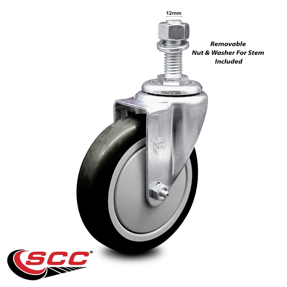 Polyurethane Swivel Threaded Stem Caster w/5