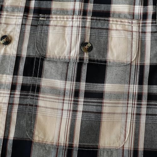 Dubinik® Mens Short Sleeve Button Down Shirts Plaid Casual Western Style Shirt 2 Pocket Lightweight Breathable Regular Fit by Dubinik - Used condition - Image 4