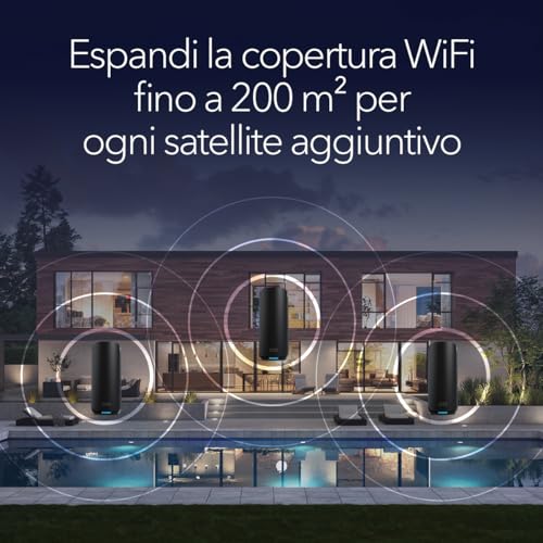 Orbi WiFi Mesh Satellite aggiuntivo, (RBE870B) WiFi 7 Tri-band Mesh, Compatibile con Orbi RBE870B, aumenta la copertura fino a 180 m2, BE21000 802.11be (fino a 21 Gbps) - Powerline - Immagine 2