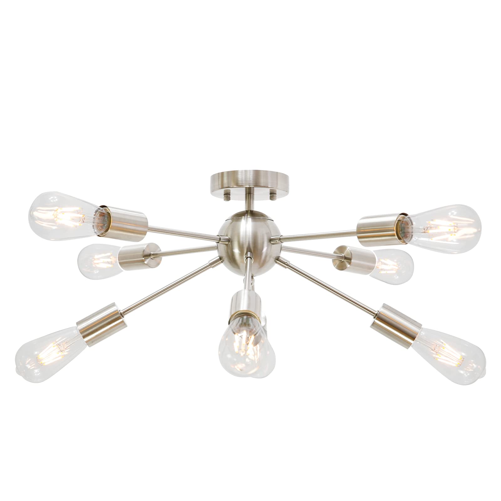 Photo 1 of BONLICHT 8-Light Sputnik Chandelier, Brushed Nickel Semi-Flush Mount