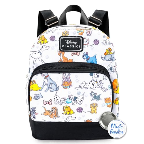 Mini mochila feminina de lona para gatos e cães da Disney – Mochila de ombro para adultos e adolescentes da Disney