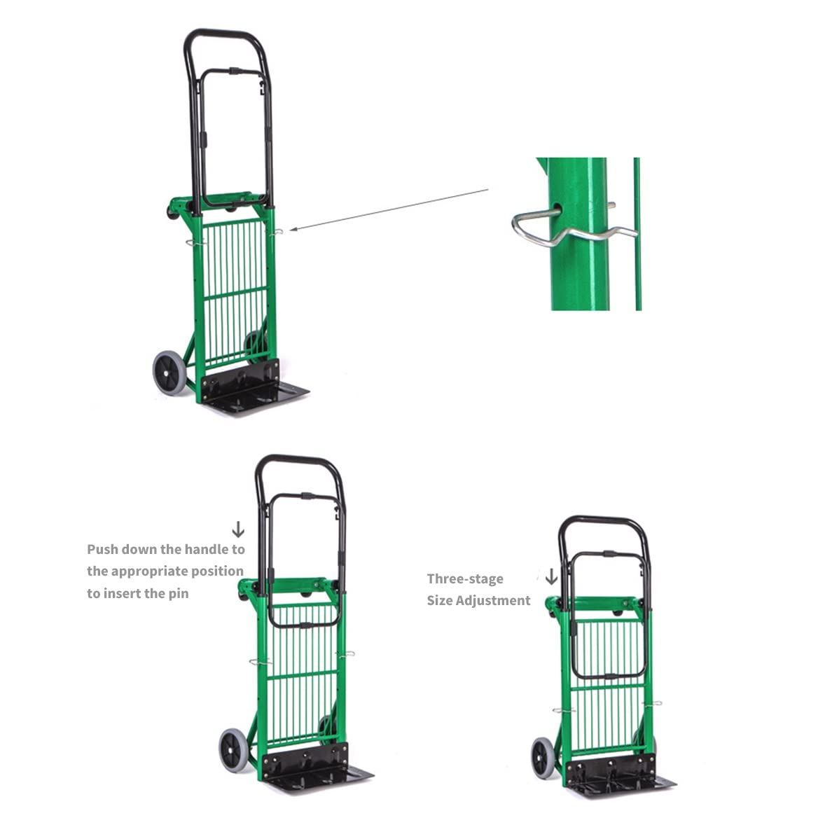 Carrello Pieghevole da Giardino per la casa Carrello Pieghevole Carrello per la Spesa Carrello Portatile Carrello elevatore Multifunzionale a 4 Ruote