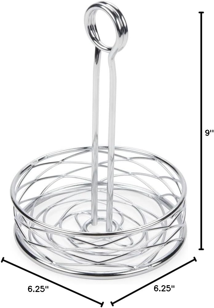 American Metalcraft RBNB17 Large Birdnest Condiment Rack, Round, Black
