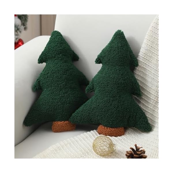 Christmas Pillows,Christmas Tree Pillow Set of 2 Cute Xmas Tree Shaped Plush Pillow Stuffed Christmas Decor for Party Home Sofa Cushion Bed Decorations(12.2 Inch) WL-006B