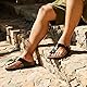 Zehentrenner Herren Pantoletten Leder Synthetik Flip Flops Fussbett Sommer Sandalen Offen Slides Männer Hausschuhe B Schwarz 46 EU