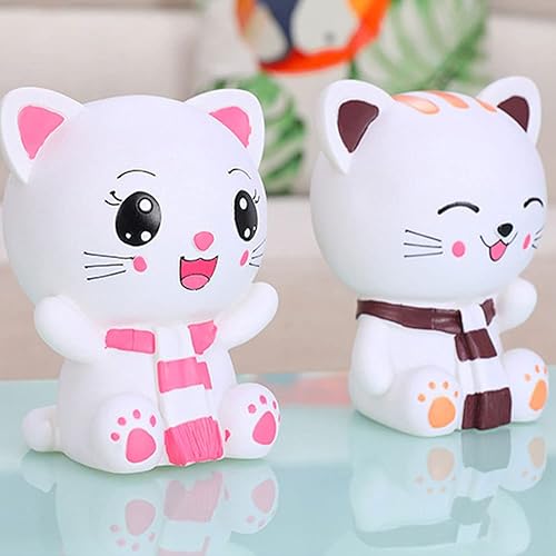 Miniatura 7 de Banco de dinero para gatitos, lindo banco de monedas, banco de dinero para gatos inastillable, contenedor de caja de almacenamiento de monedas,