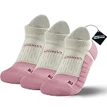 Rahhint Pro Coolmax Anti-Blister Cushioned Running Socks Ankle Compression for Women and Men, Lightweight Summer Marathon Walking Training (3 Pairs)