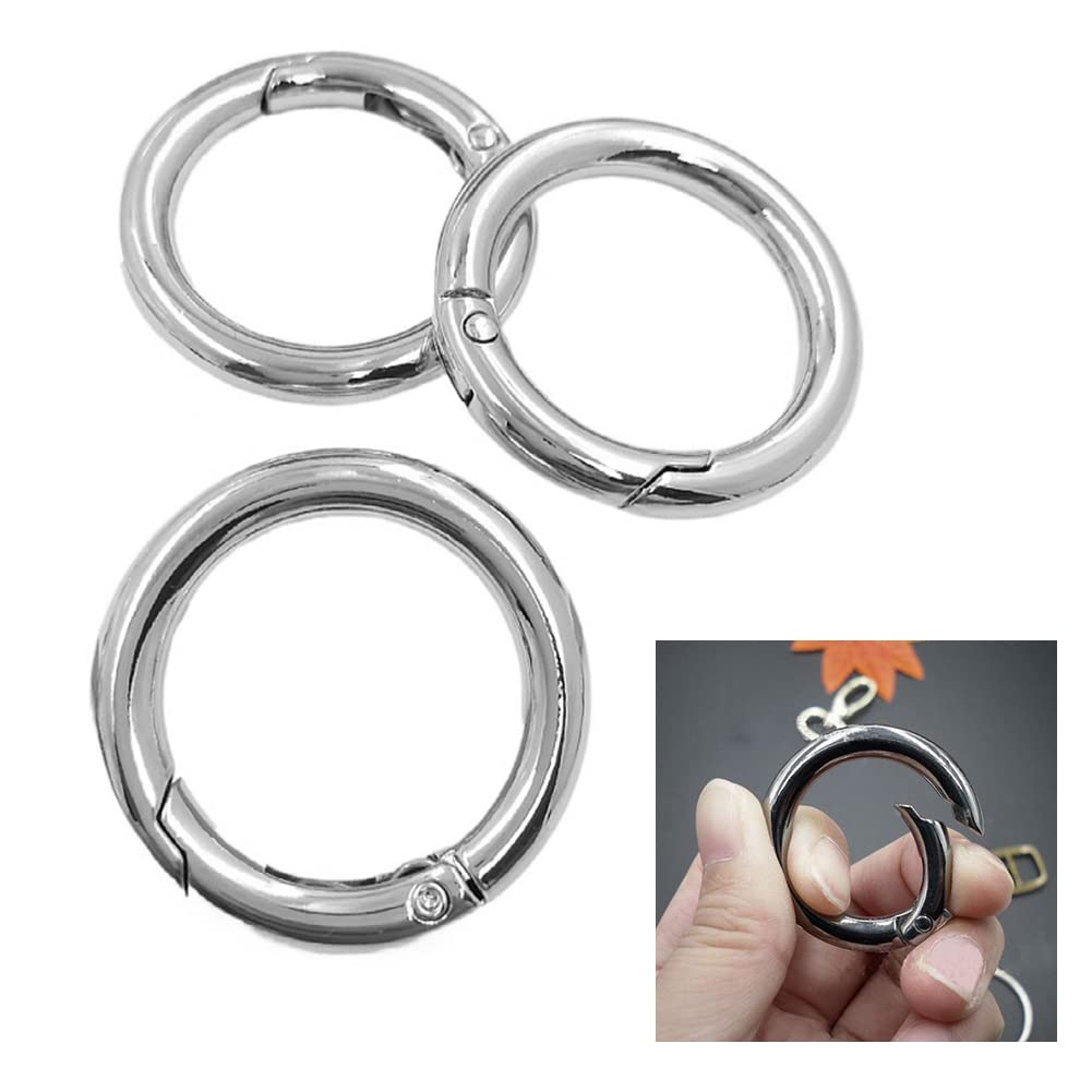 SOFPLATE 1 Scatola 18 Pezzi Molla Ovale Anello Chiusura Moschettone Portachiavi Clip In Lega D'Argento Liscio Aperto Portachiavi Fibbia Piccoli Anelli Per Cancello Per Borsa Creazione Di Gioielli Bors