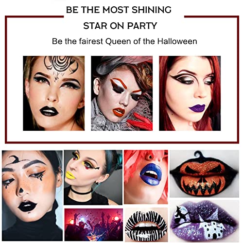 Easilydays 2 Pcs Halloween Dark Matte Liquid Lipstick + Lip Liner Pens Sets, 8 Colors High Pigmented Goth Sexy & Bold Lip Gloss, 24H Waterproof Long-Lasting Matte Lipstick , Non-Stick Cup Velvety Lip Makeup For Women (Purple) #TOP5