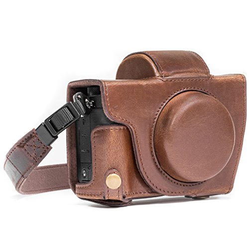 Housse cuir Canon G5 X MegaGear MG1067 marron foncé protection haut de gamme