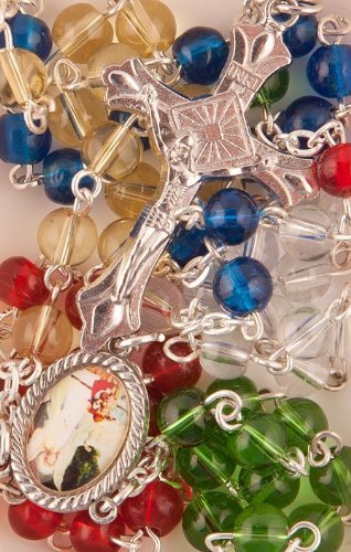 Rosary Guardian Angel Multi coloured Missionary beads.