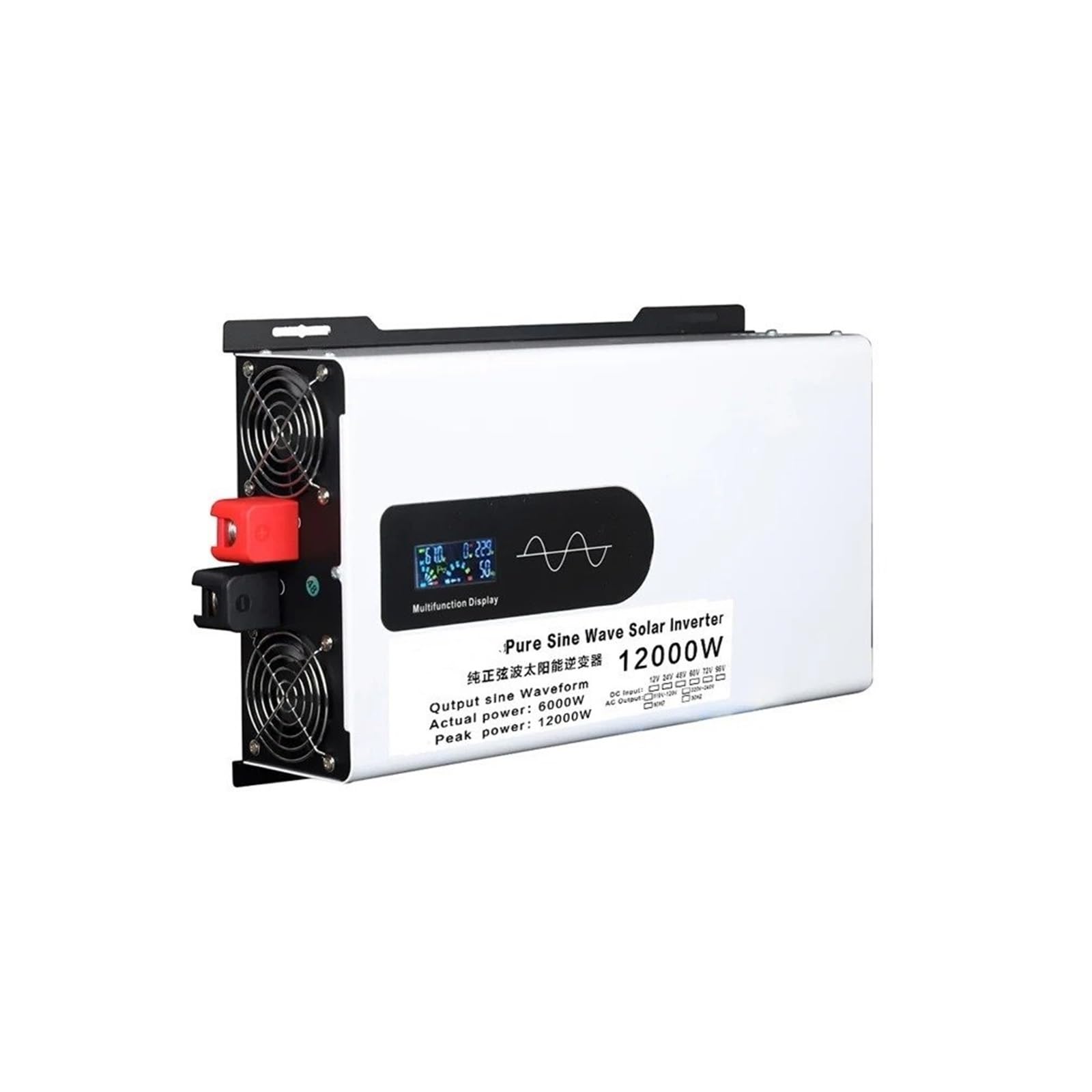 Inversor Onda Sinusoidal Pura 12000 W 24 V 48 V 60 V 72 V 96 V A CA 110 V 220 V para Coche Solar Fuera Red Fuente Alimentación Convertidor(12V,110-120V 60HZ,Europe)