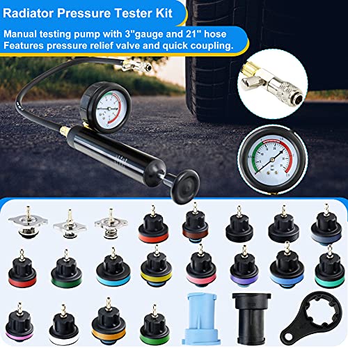 Joyfans Coolant Pressure Tester Kit, Cooling System Coolant Vacuum Refill Kit Automotive Tools Works On Radiator Leak Test & Coolant Fill Purge Service For Cars Trucks Airlift #TOP2