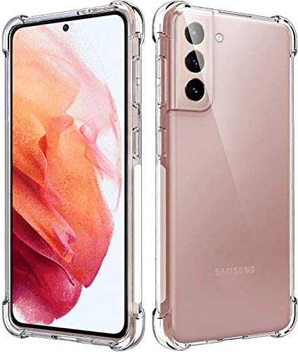 KP TECHNOLOGY Galaxy S21 Case, Galaxy S21 Clear Case With Reinforced Corners, Drop Protection Soft TPU Bumper Phone Case for Samsung Galaxy S21 (Clear)