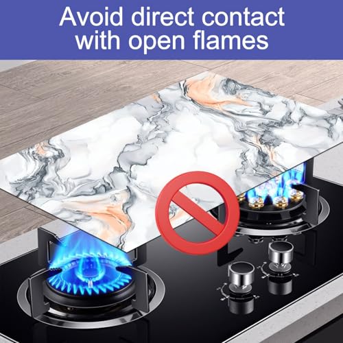 Image of HOMETITUTE Marble Stove Top Cover Diatomite 28x20 Heat Resistant Mat | Electric stove decoration