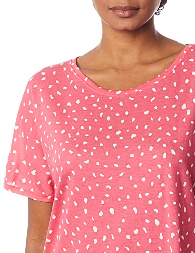 Blusa Feminina Manga Curta Estampada Rosa Médio P