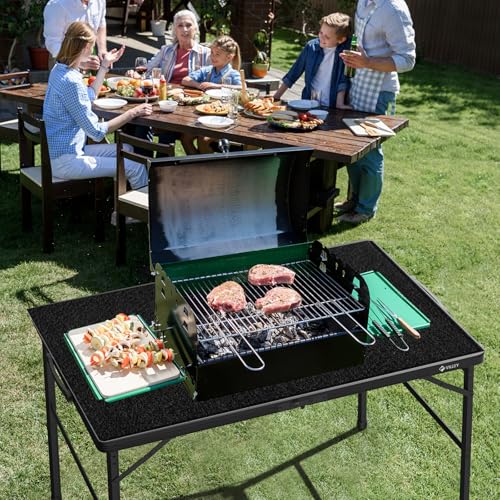 Feuerfeste Unterlage 100x100cm, 3mm Dicke Carbonfilz Hitzeschutzmatte Hitzebeständig bis 982 °C, Feuerschutzmatte, Feuerfeste Matte für Grill, Schweißen, Feuerschale, Kamin, Rasen, Camping