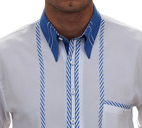 Camisa blanca cómoda para vientre regular fit de estilo rockabilly 3