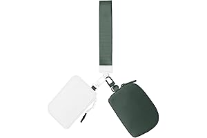 Dual Pouch Wristlet Keychain Wallets for Women with Little Green Pouch