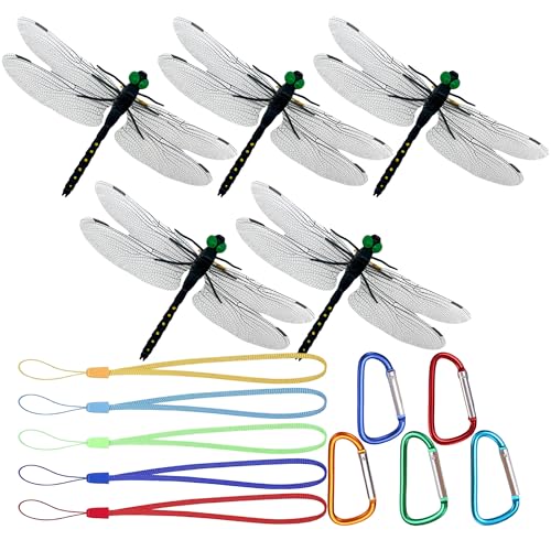 Clip de sombrero de libélula para excursiones y decoración de jardines, set de 5 2